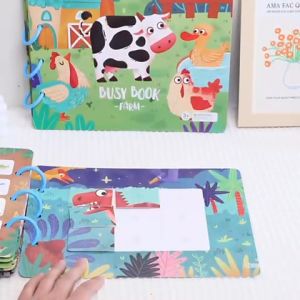 Montessori Early Learning Children's Busy Book - 10 Pages of Educational Activities for Tracing, Matching and Counting - Hand Eye Coordination and Brain Development - Compact and Portable - Local SG Ready Stock