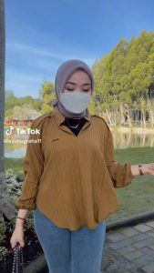 Livia Blouse Wanita Terlaris Polos Bahan Lady Crush