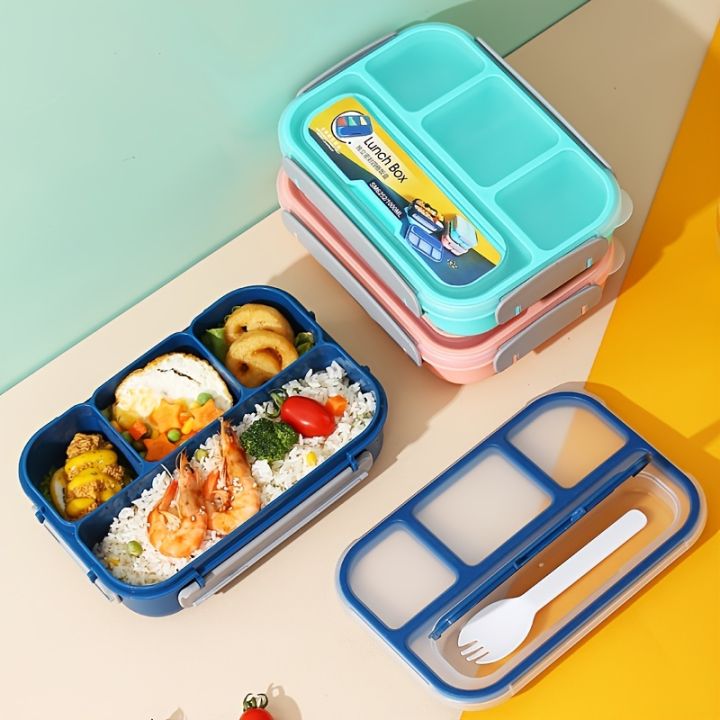 1pc 1300ml Insulated Lunch Box 4 Compartments Plastic Microwavable ...