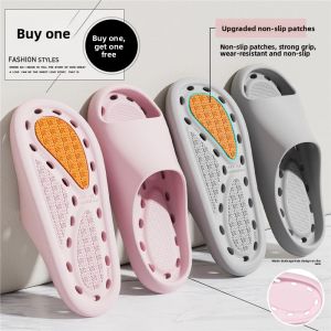 MONLEYTA | Anti-Slip Bathroom Slippers Couple Home Indoor Bathing Quick Dry Sandals Men Women New 2025 Stylish Simple EVA Flat Sandals