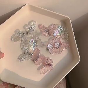 Nicedays🍒Mini Butterfly Hair Clip Aksesoris Rambut Transparan Manis Temperamen Untuk Wanita