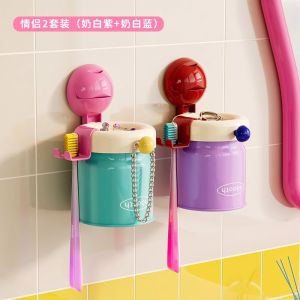 Magnetic Toothbrush Holder Stand Sink Side Storage Cup Anti Slip Wall Mounted New 2025 Inverted Style Dental Care Organizer