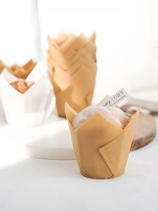 50pcs Tulip Paper Heat Resisting Muffin Chocolate Cupcake Liner Bakeware Baking Cups Molds