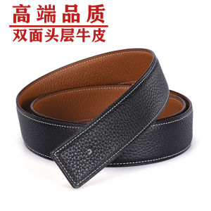 H Double-Sided Belt without Head Belt Men Genuine Cattlehide Leather Surface 3.8 3.2 Youth Headless Body Belt Belt