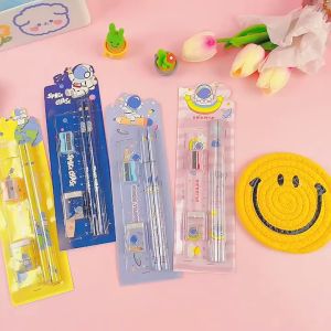 5PCS/Set Student Stationery Pencil Set Gift For Kids School Supplies Children Astronaut Pencil Reward Gifts