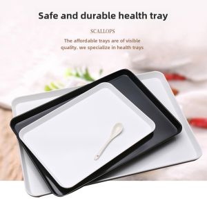 White Rectangular Melamine Dinner Plate Tea Tray BBQ Tray Bread Plate Water Cup Tray Childrens Plate Nordic Style Flat Plate