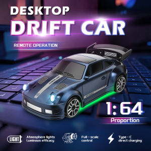 1/64 Scale Drift RC Car 2.4Ghz Desktop Mini Racing ESP Remote Contrl Car Model 4WD RC Vehicle Toys for Adults Childrens Gifts
