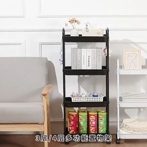 ชั้นวางพลาสติก 3-4ชั้น ชั้นวางอเนกประสงค์ ล้อเลื่อน+ตะขอแขวน รูระบาย ชุด 2 ชั้น