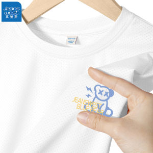 Jeanswest Kids Summer Ice Silk Short Sleeve T-Shirt Breathable Cool Feeling Quick Dry Mesh Thin Sporty Style Childrens Clothing