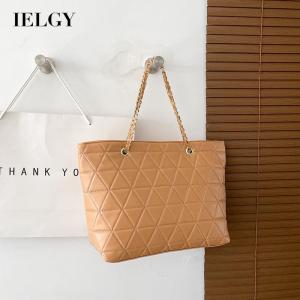 IELGY womens fashion simple large capacity diamond chain shoulder bag
