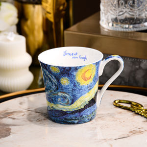 Creative Personalized Artistic Bone China Cup Van Gogh Painting Inspired