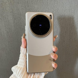 New Titanium Original Color Vivo X100SPro Phone Case Thin Lightweight Color Block Leather Texture Full Cover Metal Lens Anti-Fall Business High-End 80Ultra Couple Men Women Hard Case