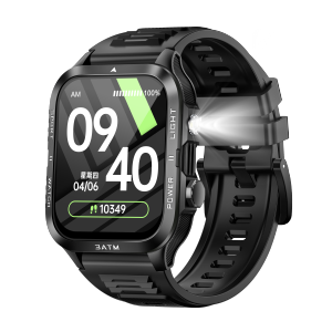 2025 NEW Smartwatch 1.96HD Screen 800mAh Battery Intelligent BT Call 3 ATM Waterproof Flashlight Outdoor Sports Watch for Men