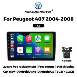 MEKEDE IPS Screen Android All In One 2 Din Car Radio for Peugeot 407 1 2004-2011 Carplay GPS Navigation Stereo Multimedia Player
