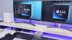 PULWTOP Mac Mini M4 Hub with 4TB SSD Enclosure HDMI 4K60Hz USB A 2.0 SD/TF Audio for Mac Mini M6 M5 Pro M4/ M4 Pro