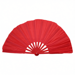 High-End Double-Sided Loud Fan Tai Chi Red Kung Fu Fan Bamboo Bone Plastic Bone Children Adults Dance Martial Arts