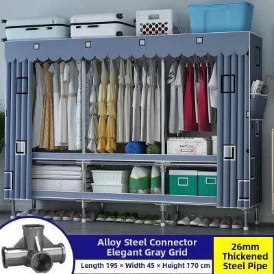 ZHENTAIYUAN | Easy-to-Assemble Reinforced Steel Wardrobe