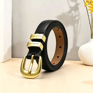 OKIMY Fashion Women Belts Retro Belt Elegant Slim Belt Soft Cow Leather Belt Adjustable Girls Ladies Long Straps Waistbands Dress Coat Alloy Buckle Leisure Belt
