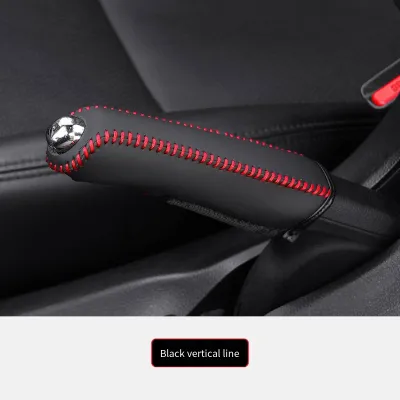 Universal Car Handbrake Cover Leather Hand-Sewn Brake Lever Decorative Protective Cover Gear Shift Lever Leather Cover