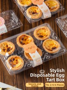 MEIDI | Disposable Clear Plastic Thickened Tart Packaging Boxes