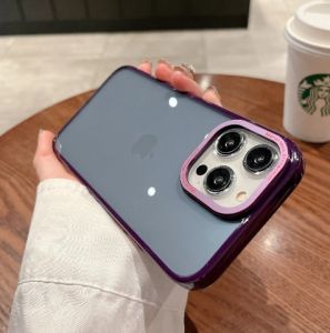 FLOVEME Metal Lens Frame Phone Case For iphone 14 13 12 Pro Max Luxury Transparent TPU Shockproof Back Cover For iphone 14 13 12