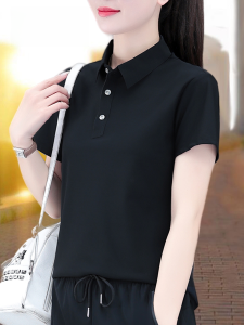 Ice Silk Polo Shirt Womens Summer Business Black Turn-down Collar Quick Dry Short Sleeve T-shirt Top TUCANO Brand