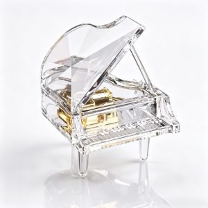 Gold Plated Acrylic Crystal Piano Music Box 18 Notes LED Lighted Christmas Gift for Men And Women Birthday Decoration