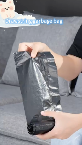 Drawstring Garbage Bags – 45cm x 50cm Thickened Super Load-Bearing Rubbish Trash Bags String Beg Sampah