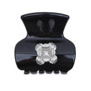 กิ๊บติดผมรูปดอกไม้ประดับคริสตัลและมุกสำหรับผู้หญิง ขนาดเล็ก ทรงครึ่งหัว กิ๊บติดผมแบบนุ่ม ตกแต่งผมได้หลากหลาย