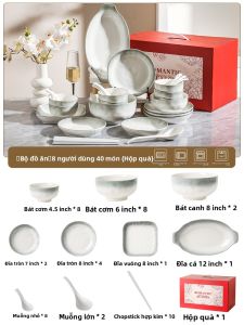Mr.Snail | Bộ Dụng Cụ Bàn Ăn Gốm Cao Cấp Màu Nền Dưới Men