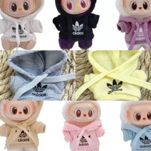 For Mini 4.0 Labubu Doll Cute Little Clothes Multi Colored DIY Hoodie Pants Shoe Pullover  Fashion Dollhouse Gifts Accessories