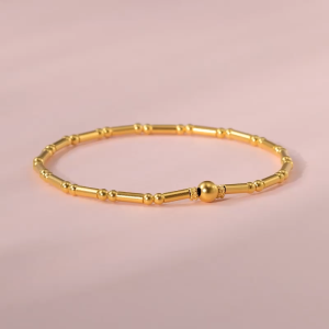 Chow Sang Sang 周生生 999.9 24K Pure Gold Cultural Blessings Auspicious Bamboo Bracelet for Women 15cm 95650B Price-by-Weight 3.74g Gold
