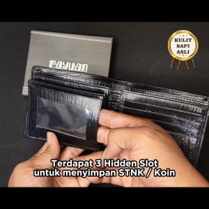 Payuan - Dompet Kulit Sapi Asli Motif Kayu Original Warna Tan