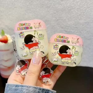 CRAYON SHINCHAN | Crayon Shin-chan Anime Hộp Đựng Tai Nghe Mặt Dây Chuyền Cho AirPods Pro 2/3 1/2/3 4 Nhân Vật Hoạt Hình Dễ Thương Nohara Shinnosuke Cover