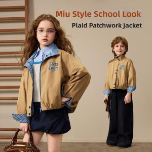 Ask Junior | Spring Children Jacket Casual College Style Patchwork