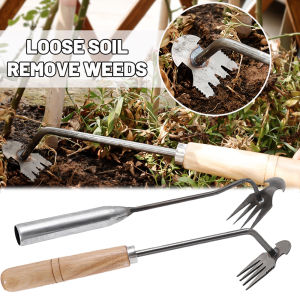 Hướng dẫn sử dụng puller thép không gỉ Vườn đào cỏ Xẻng công cụ đất lỏng cuốc cào trồng rau phụ kiện sân vườn