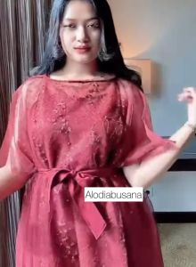 Dress Brukat Lorenza M L XL XXL Dress Brokat Jumbo Gaun Pesta Fashion Wanita Cod