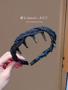 Anti-Slip Denim Chain Hairband Womens High Hairline Headband Hair Clip Hair Ties Fashionable Hair Accessories Korean Style