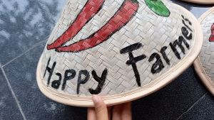 Topi Caping Petani Hias Tudung Tani Lukis Topi Tani Warna Unik Untuk Dekorasi