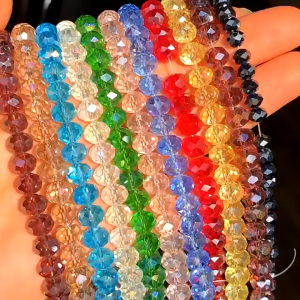 [20 Gram] Manik Crystal Ceko Bening 6mm Kristal Gepeng Bakpao Bahan Kerajinan Tangan Gelang Kalung