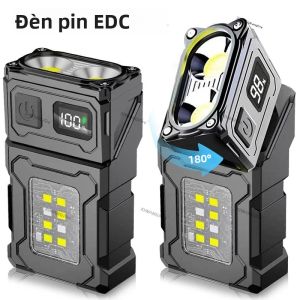 Đèn Pin LED Mini EDC Có Thể Sạc Lại Đèn Làm Việc Cầm Tay Có Kẹp Từ Tính 800 Lumens Để Đi Bộ Đường Dài Cắm Trại Dắt Chó Đi Dạo Trong Trường Hợp Khẩn Cấp Đèn Pin Bằng Nhựa Chống Nước