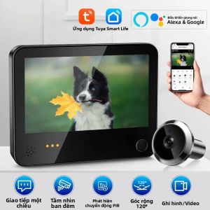 Camera Quan Sát Cửa Kỹ Thuật Số Mini 1080P WiFi Với 120 Độ °   Màn Hình Không Dây Tầm Nhìn Ban Đêm Góc IR Cho An Ninh Gia Đình