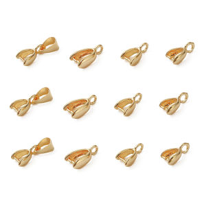 2pcs Copper With 18K Gold Plated Melon Seeds Buckle Pendants Clasps Hook Clips Bails Connectors Copper Charm Bail Beads Supplies For Jewelry Making DIY Necklace