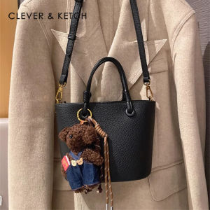 Clever&Ketch Womens Bucket Bag Casual Versatile Handbag Canvas Shoulder Bag Fashionable Trendy Design Summer 2025 Collection