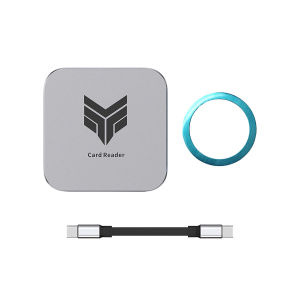 Magnetic 4-in-1 Card Reader with CF/SD/TF/USB Ports Ultra-Thin Portable High-Speed Adapter for Phone & Camera Data Transfer