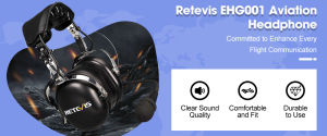 Retevis EHG001 General Aviation Passive Noise Reduction Headset for Pilots