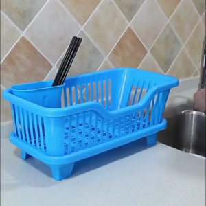 Kitchen Dish Plate Bowl Rack Drying Shelf with Front/Side Drainer