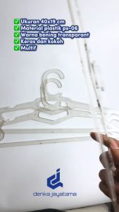 Isi 12 Pcs Hanger Bening Gantungan Baju Celana Plastik Transparan Tebal Dewasa Jemuran Serbaguna