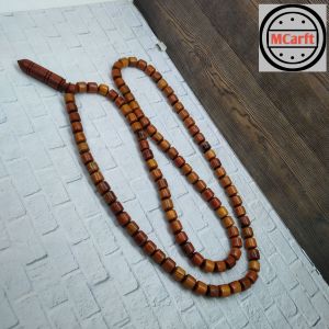 MAHEN CRAFT kalung tasbih kayu raja merah Agatis model tabung C33