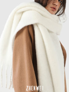 ฤดูหนาว ผู้หญิง นุ่ม มีพู่ห้อย ผ้าพันคอแคชเมียร์สีบริสุทธิ์ห่อของขวัญสุดหรูชนิดบรรจุกล่อง เรียบหรู อุปกรณ์เสริมสําหรับนักเรียนเยาวชนและผู้ใหญ่